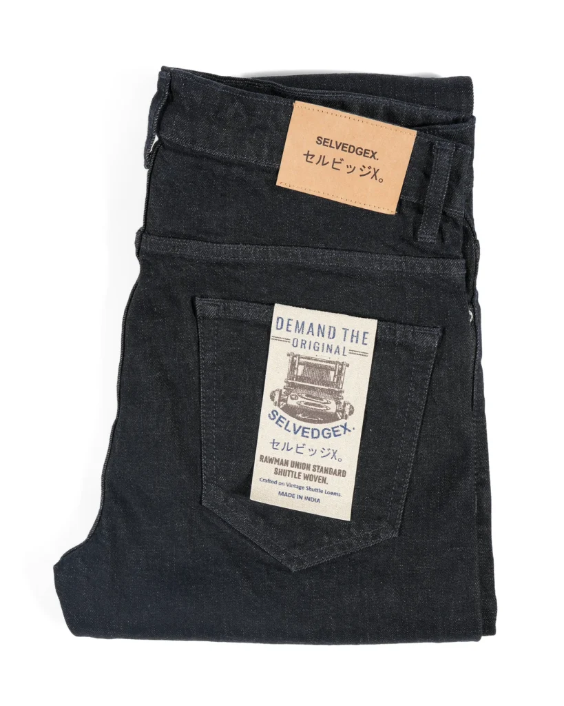 Obsidian Blue Line charcoal black selvedge jeans, Slim Taper fit – image 8